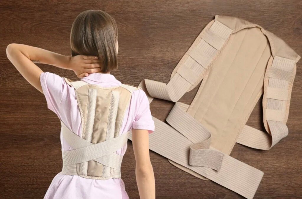 Ineffective posture brace causing discomfort. Pain despite wearing posture correction brace.